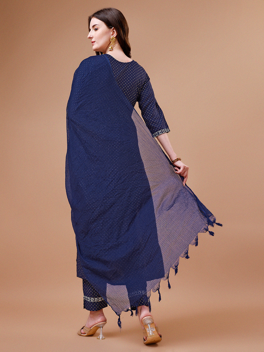 Nyra Cut Embroidered Rayon Kurta With Pant & Dupatta, Multicolor - Hiral Fashion