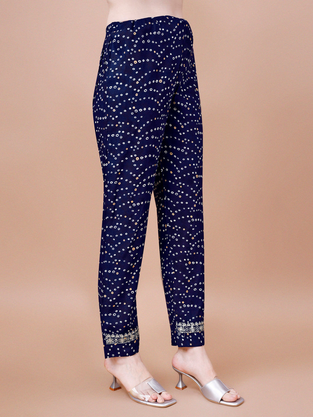 Embroidered & Bandhani Printed Kurta With Pant & Dupatta, Multicolor - Hiral Fashion