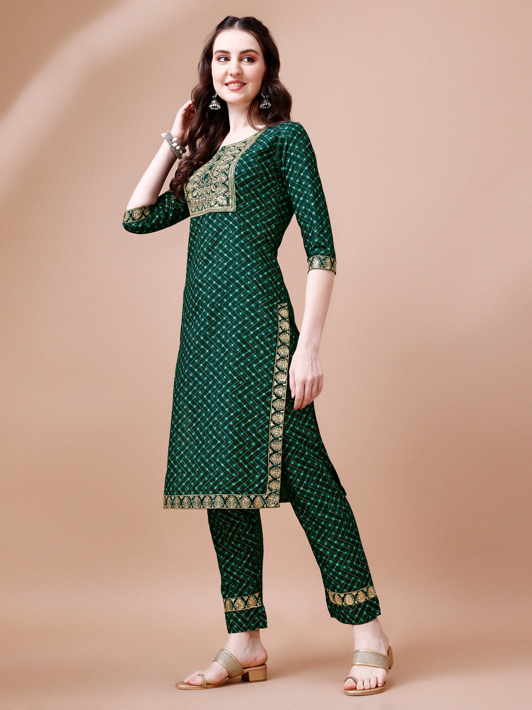 Embroidered & Quirky Printed Kurta With Pant & Dupatta, Multicolor - Hiral Fashion