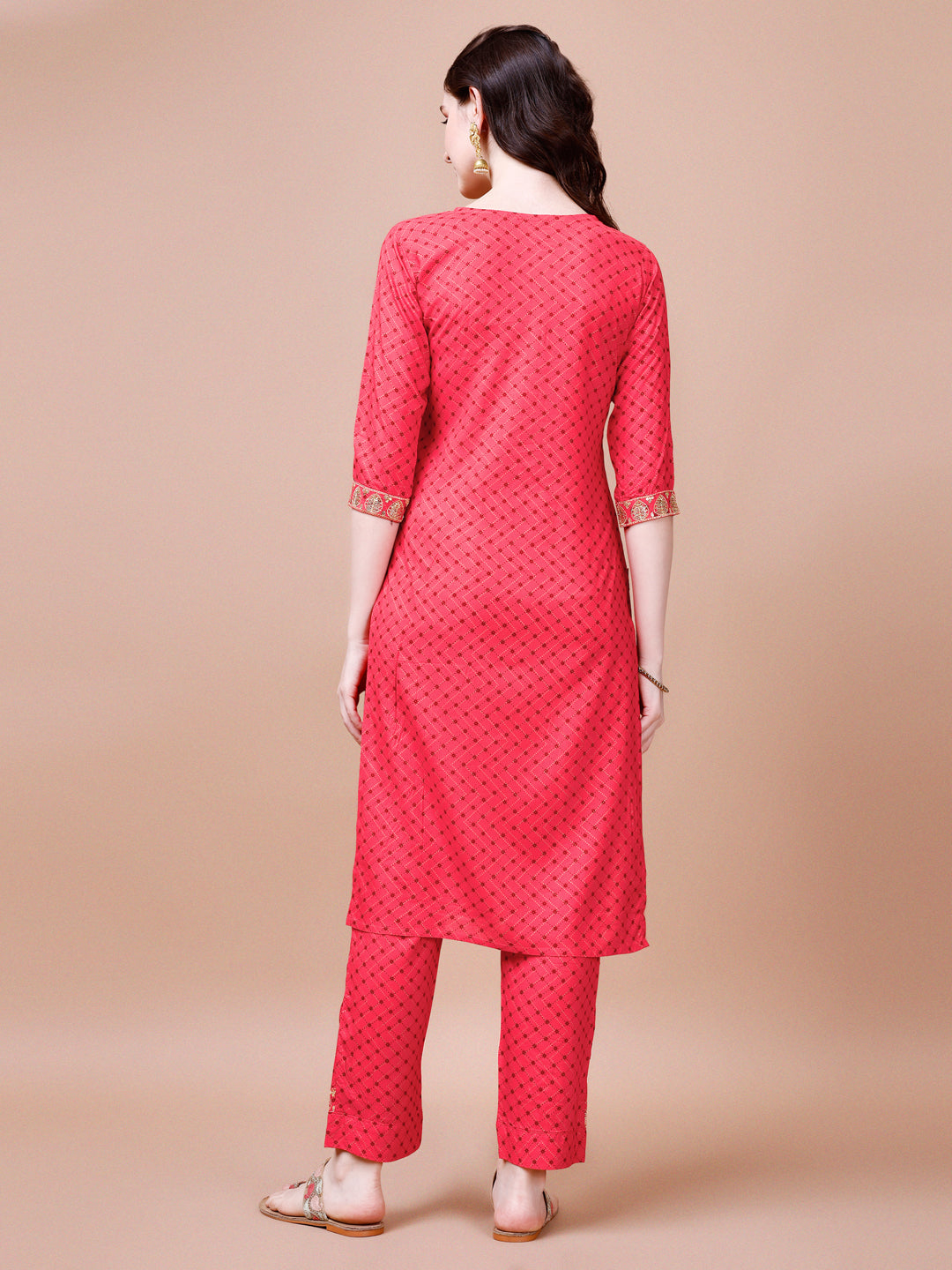 Embroidered & Quirky Printed Kurta With Pant & Dupatta, Multicolor - Hiral Fashion