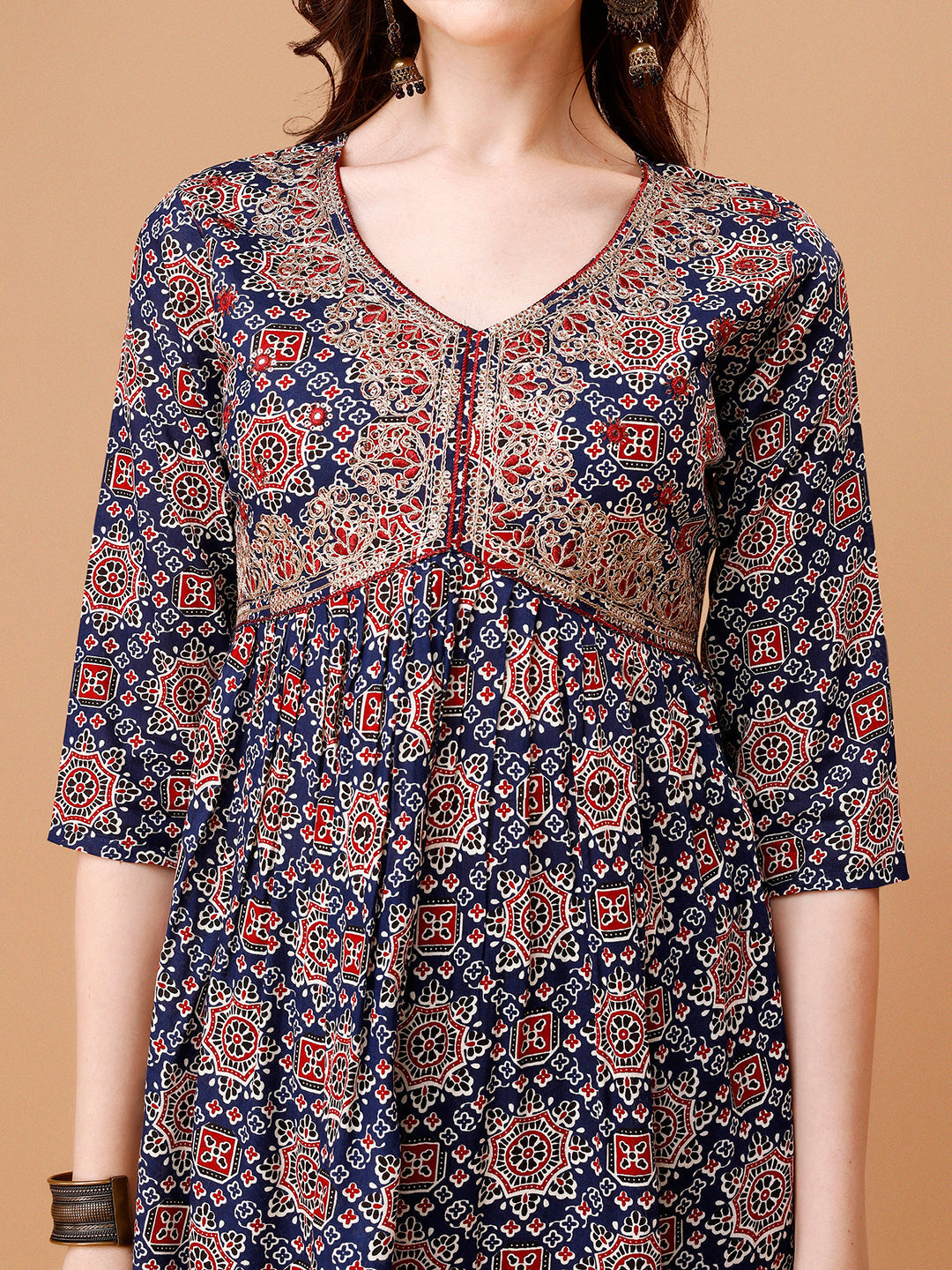 Alia Cut Embroidered & Printed Kurta With Pant & Dupatta, Multicolor - Hiral Fashion