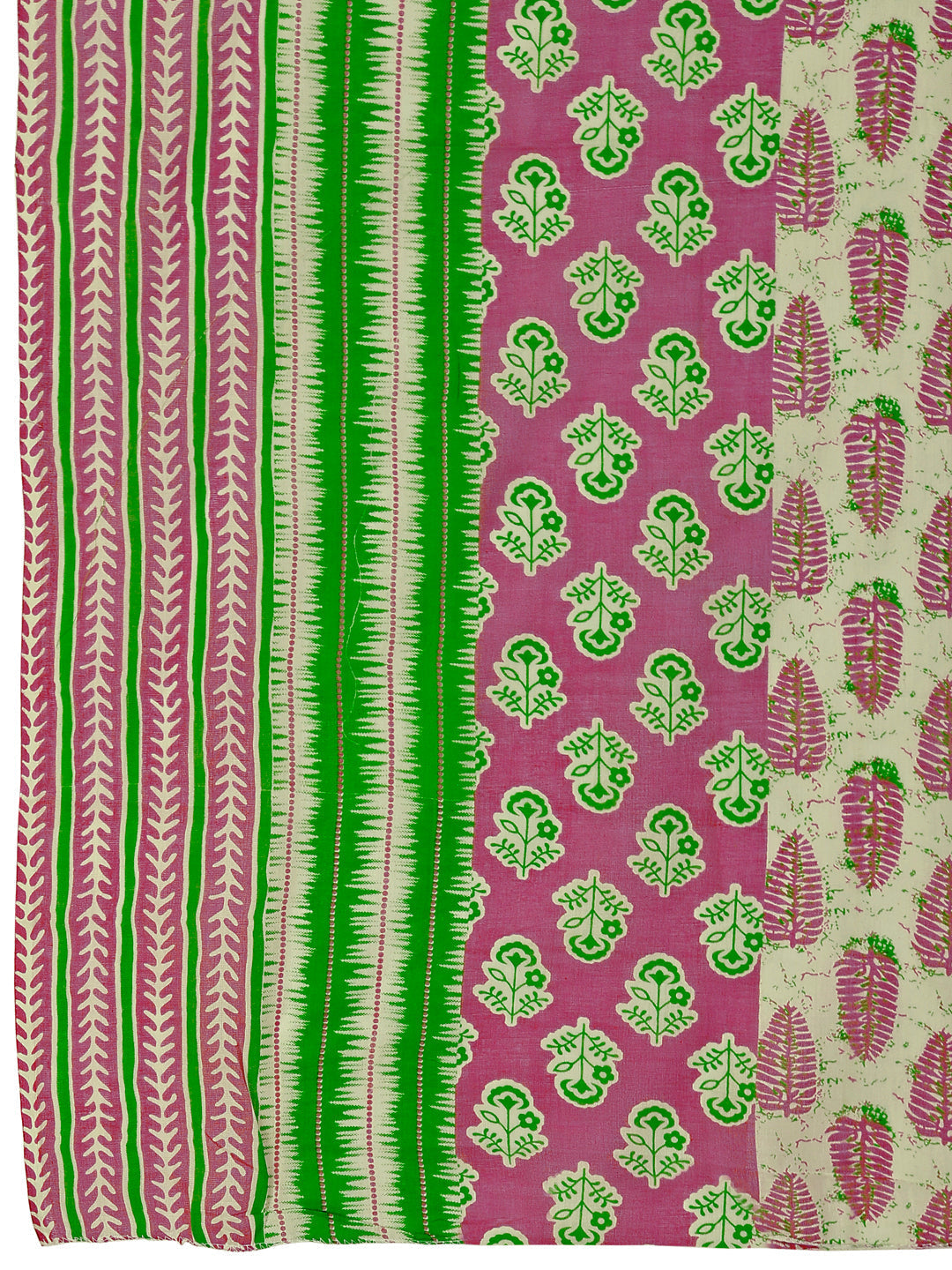 Embroidered & Printed Angrakha Style Kurta With Printed Pant & Dupatta, Multicolor - Hiral Fashion