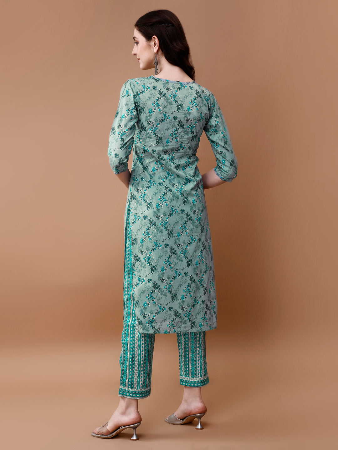 Embroidered And Floral Printed Kurta With Pant & Dupatta, Multicolor - Hiral Fashion