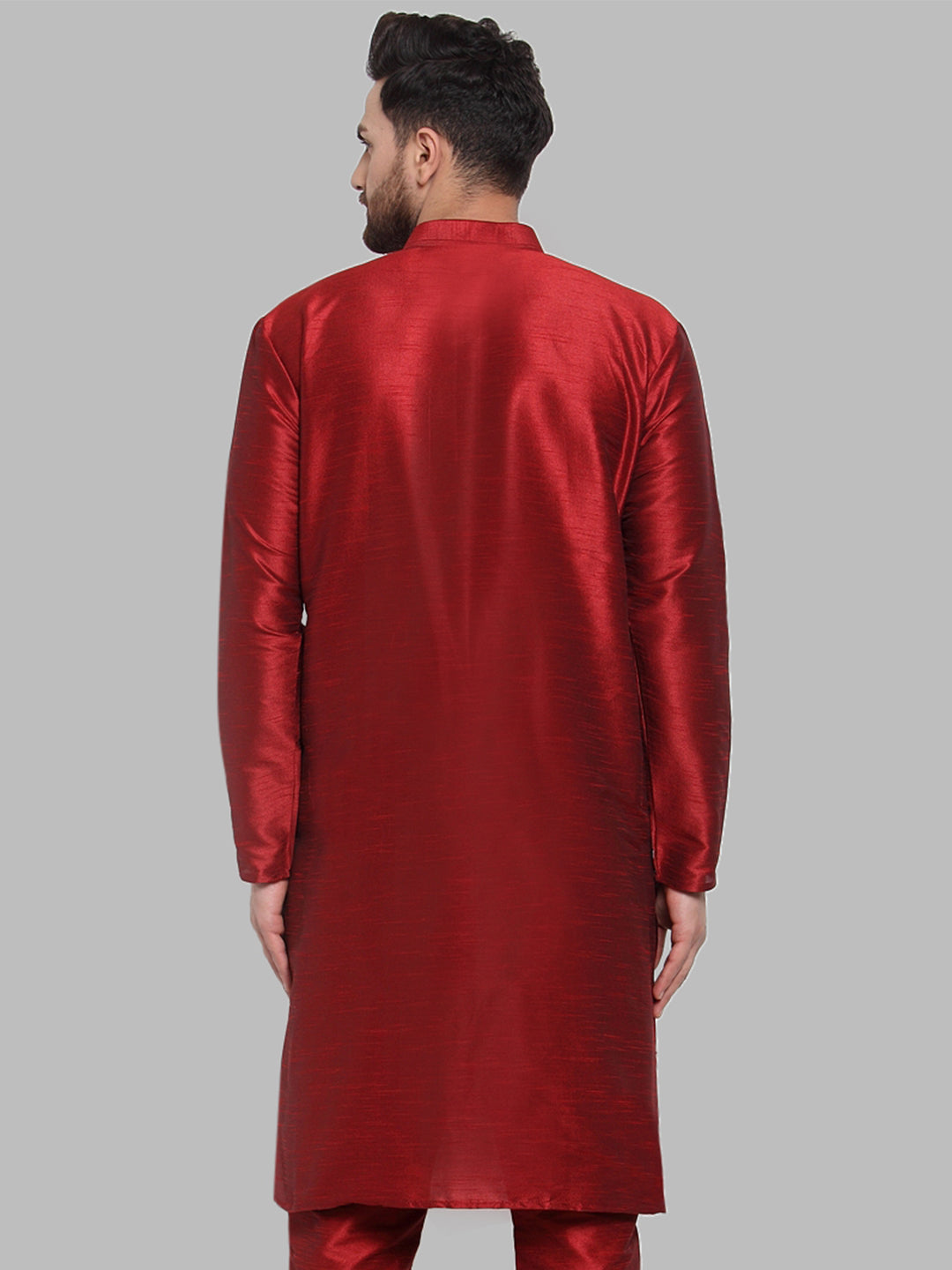 Jompers Men Maroon Solid Kurta Only