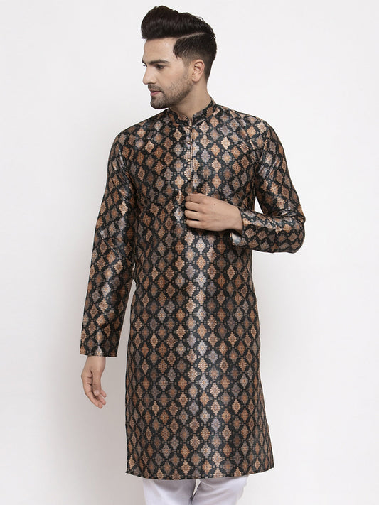 Jompers Men Black Printed Kurta Only