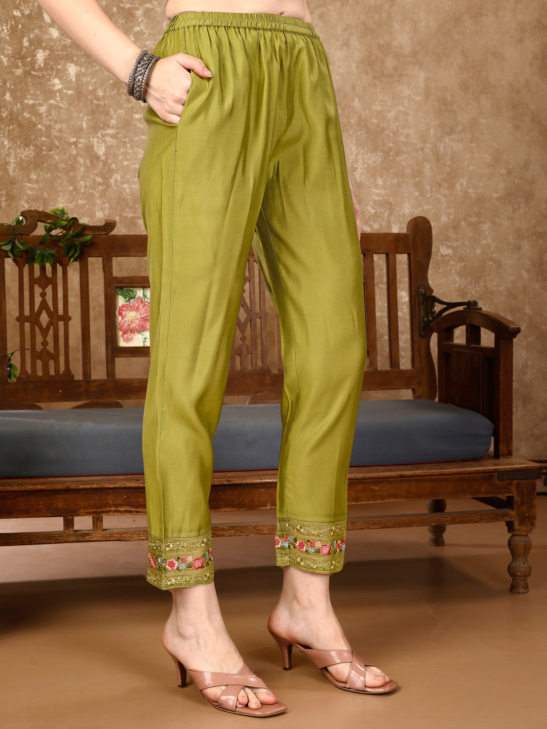 Pakistani Embroidered Organza Kurta With Pant & Embroidered Dupatta Luxury Premium, Multicolor - Hiral Fashion