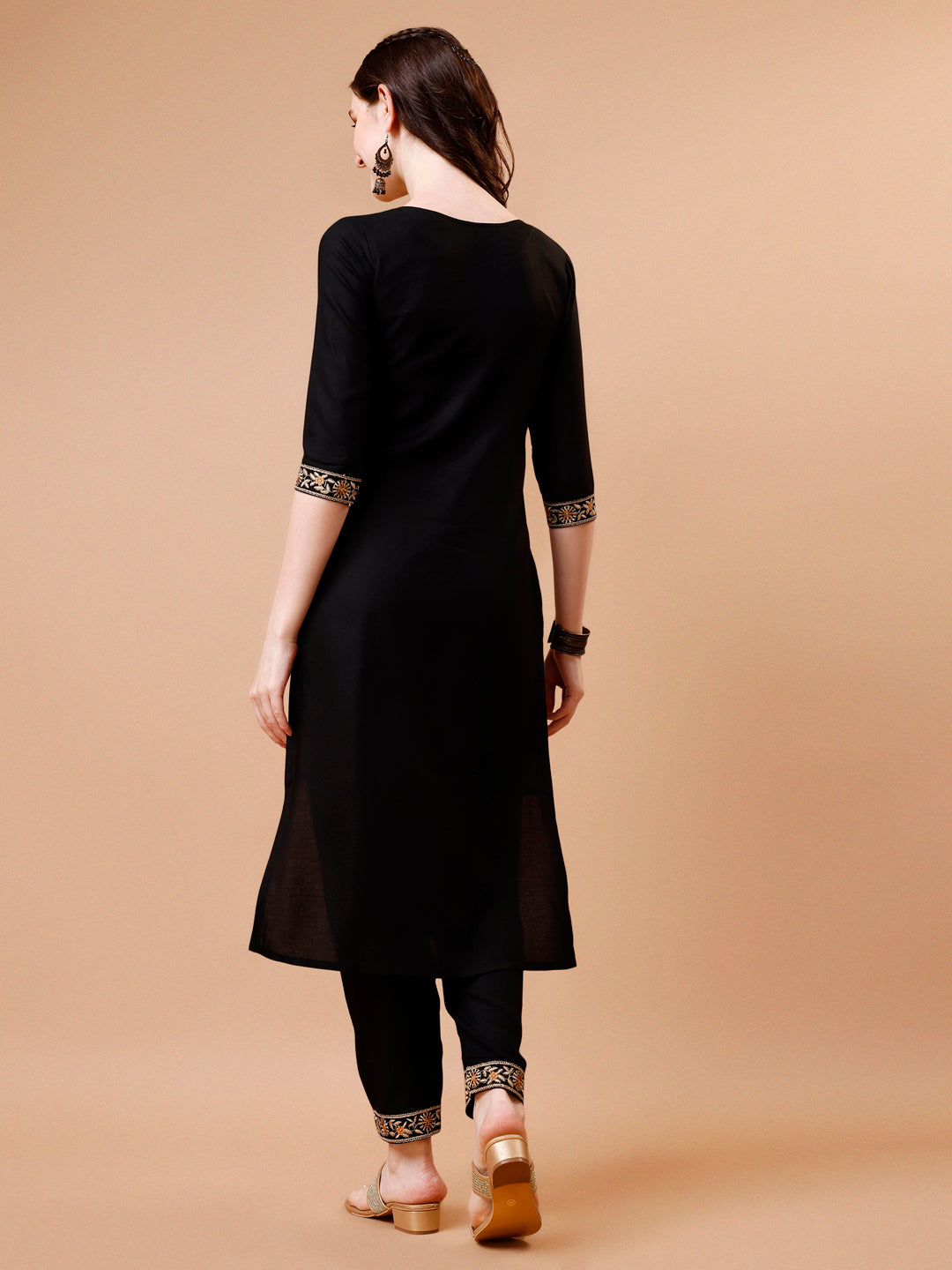 Embroidered Kurta With Pant & Floral Printed Cut Embroidered Work Dupatta Premium, Multicolor - Hiral Fashion