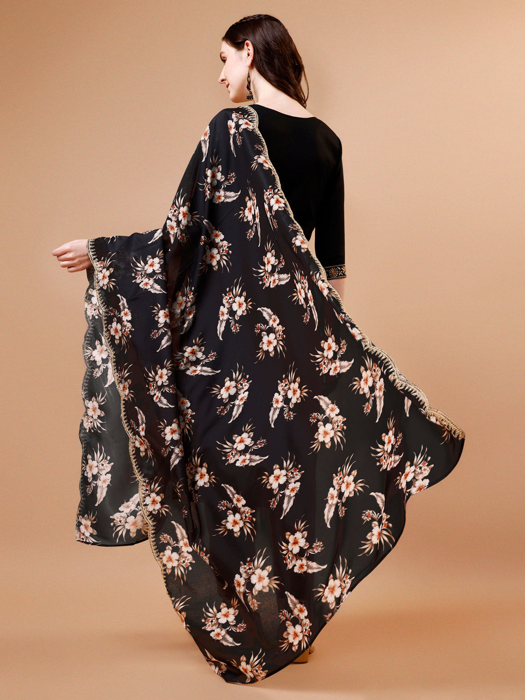 Embroidered Kurta With Pant & Floral Printed Cut Embroidered Work Dupatta Premium, Multicolor - Hiral Fashion