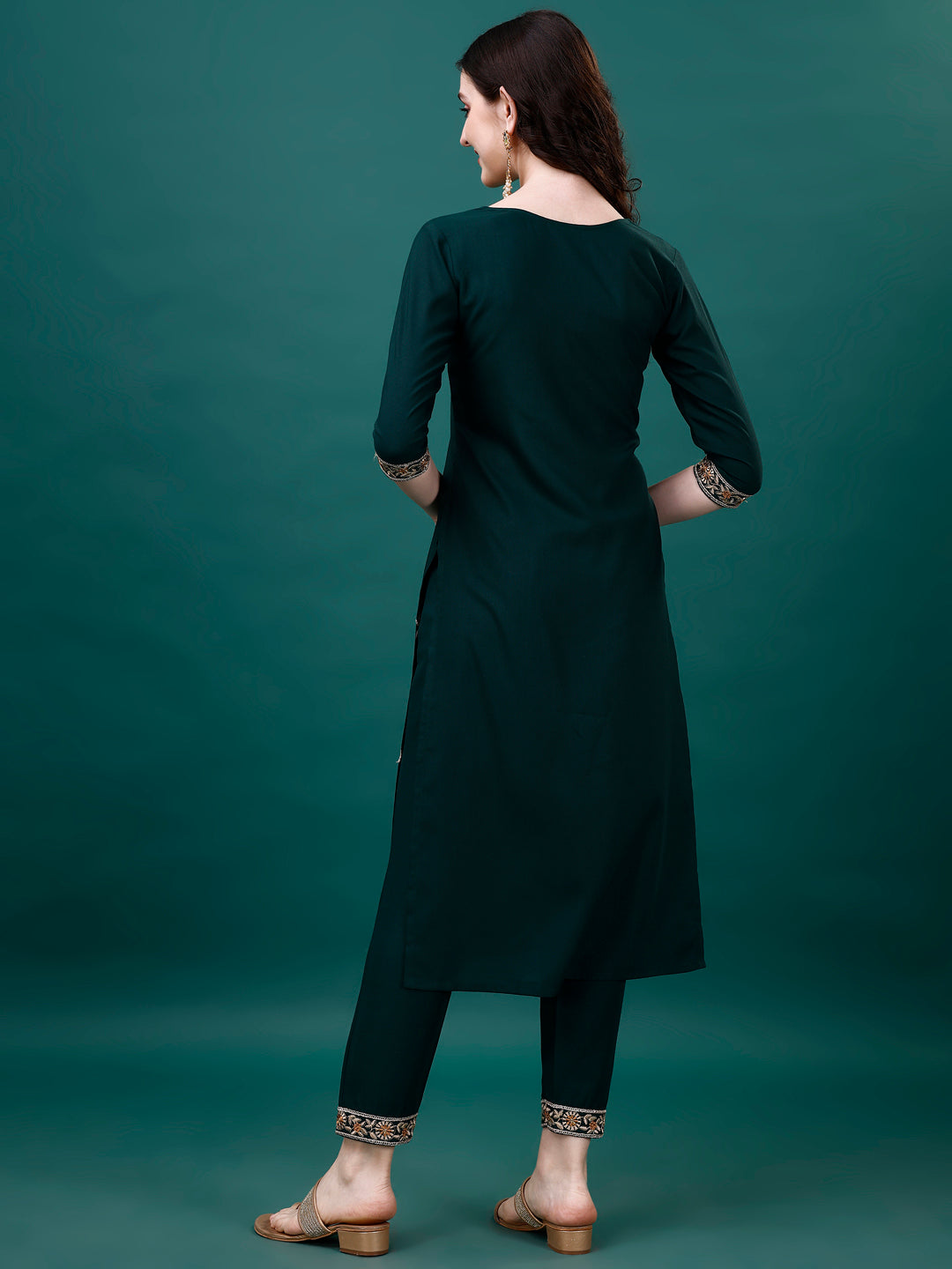 Embroidered Kurta With Pant & Embroidered & Printed Dupatta, Multicolor - Hiral Fashion