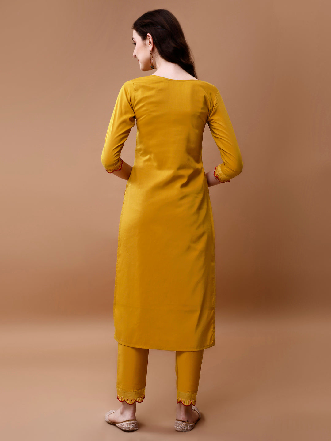 Hand Embroidered Kurta With Pant & Embroidered Organza Dupatta, Multicolor - Hiral Fashion