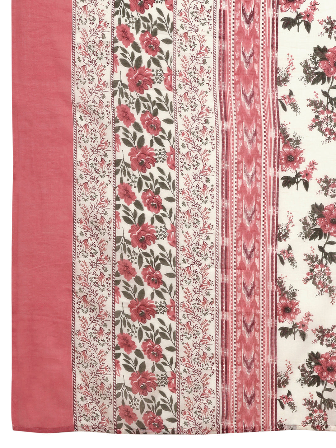 Floral Printed Anarkali Kurta With Pant & Dupatta Luxury Premium, Pink - Hiral Fashion