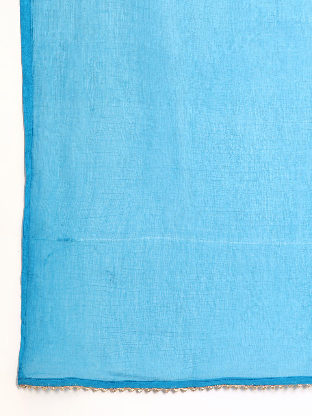 Leheriya Printed & Applique Embroidered Kurta With Pant & Dupatta, Blue - Hiral Fashion