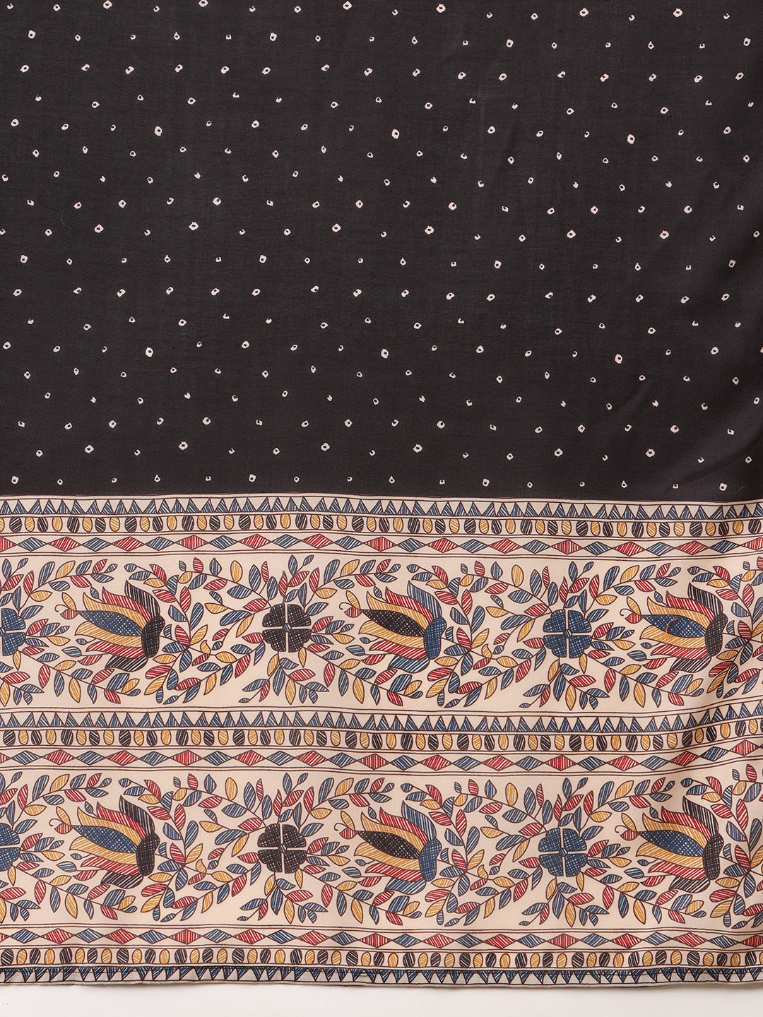 Hand Embroidered & Printed Kurta With Pant & Dupatta, Black - Hiral Fashion