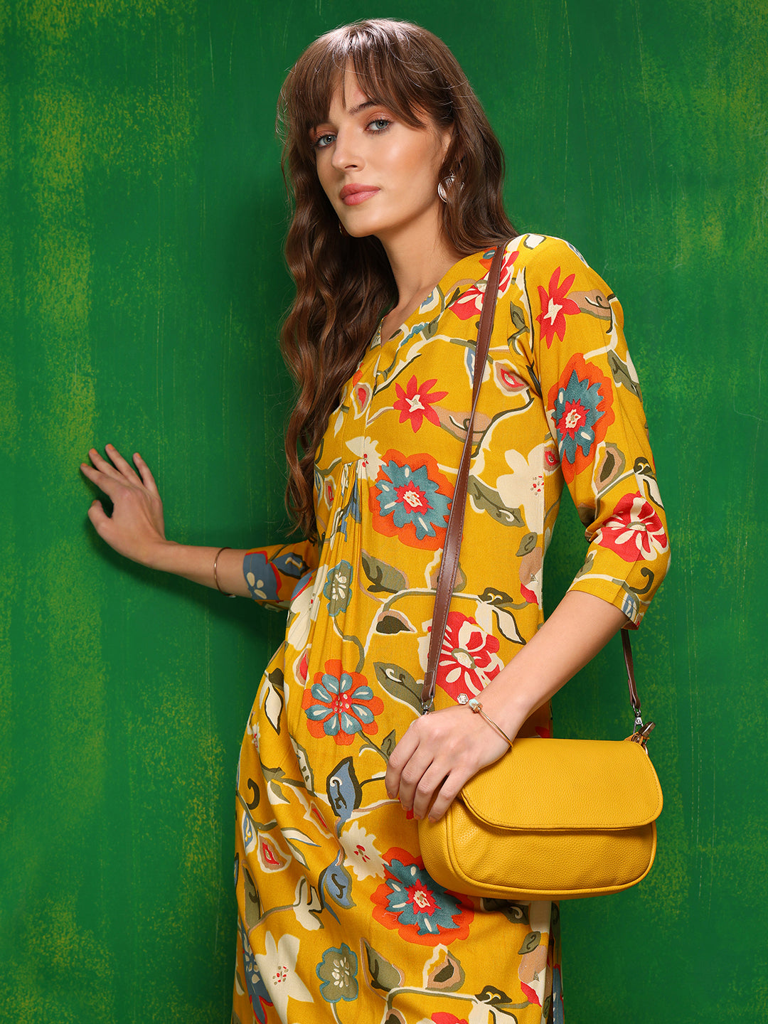 Botanical Printed Co Ords Set, Yellow - Hiral Fashion