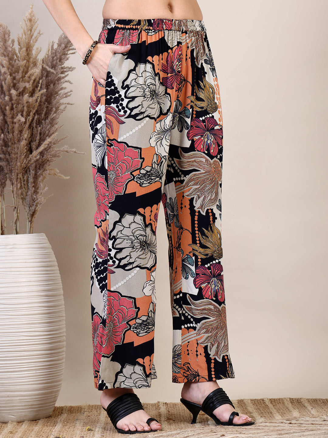 Floral Printed Co-Ords Set, Black - Hiral Fashion