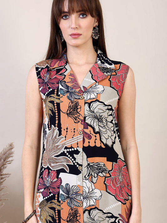 Floral Printed Co-Ords Set, Black - Hiral Fashion
