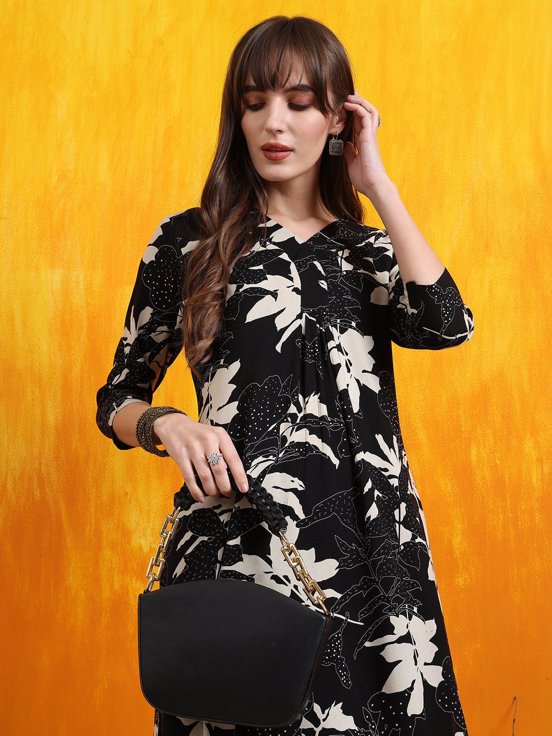 Floral Printed Co-Ords, Black - Hiral Fashion