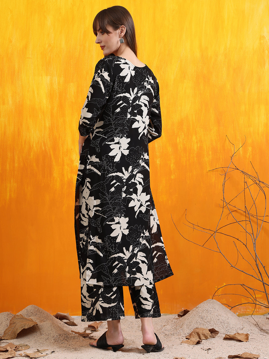 Floral Printed Co-Ords, Black - Hiral Fashion