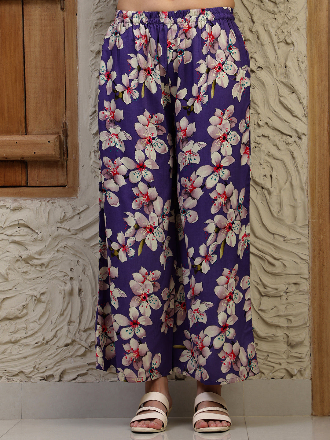 Floral Printed Co-Ords, Purple - Hiral Fashion