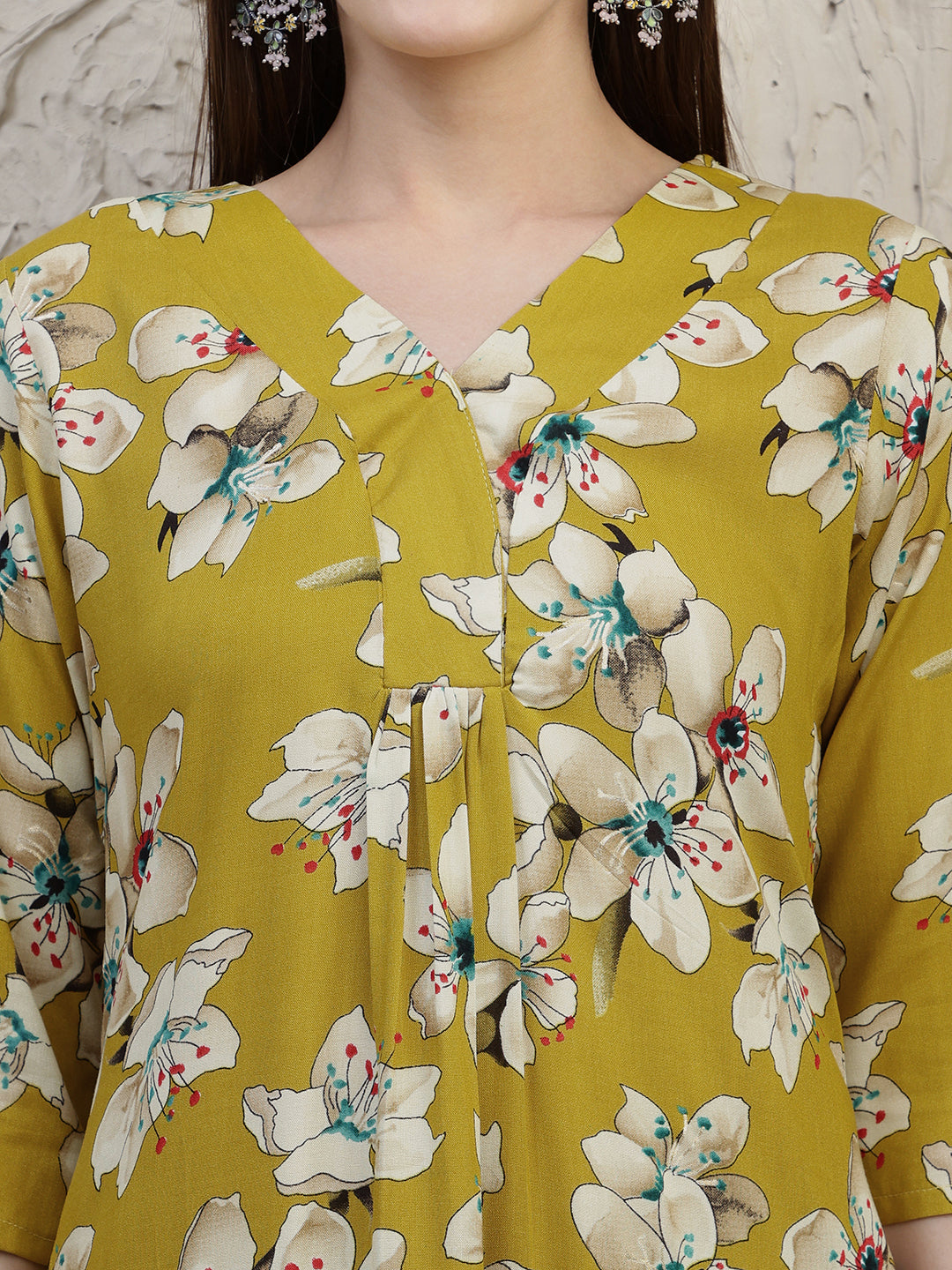 Floral Printed Co-Ords, Mustard - Hiral Fashion