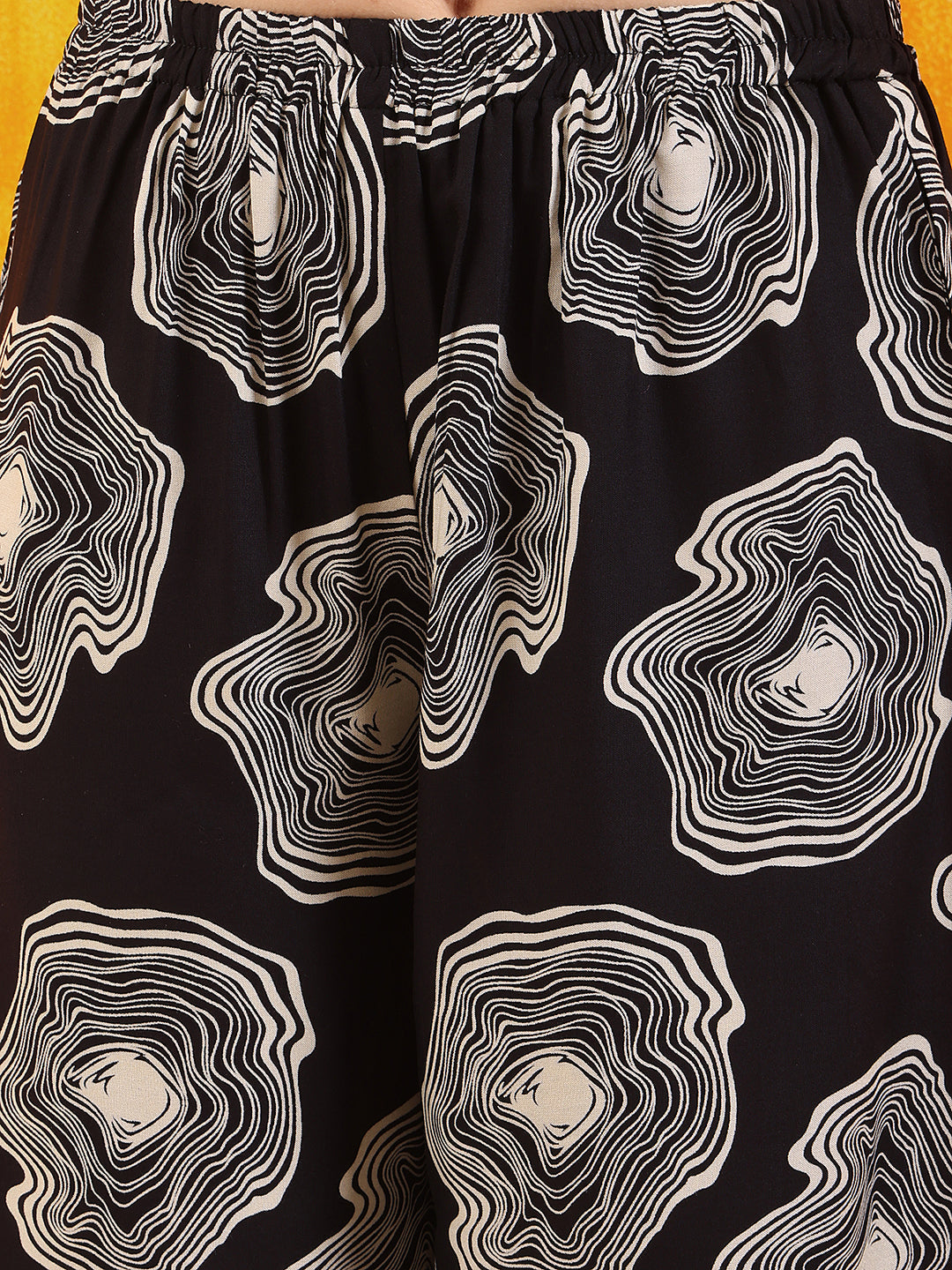 Embroidered & Floral Printed Kurta With Palazzo Co-Ords Set, Black - Hiral Fashion