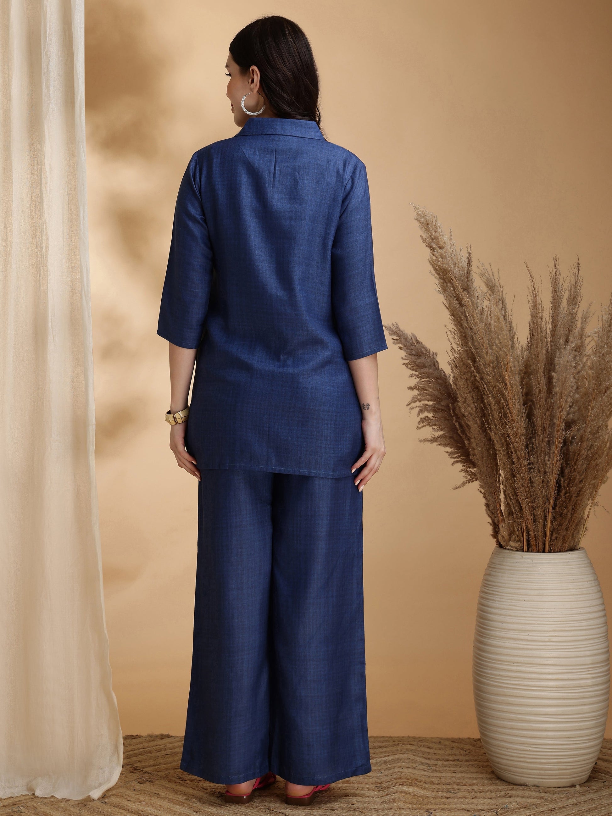 Colour Blocked Co-Ords, Blue - Hiral Fashion