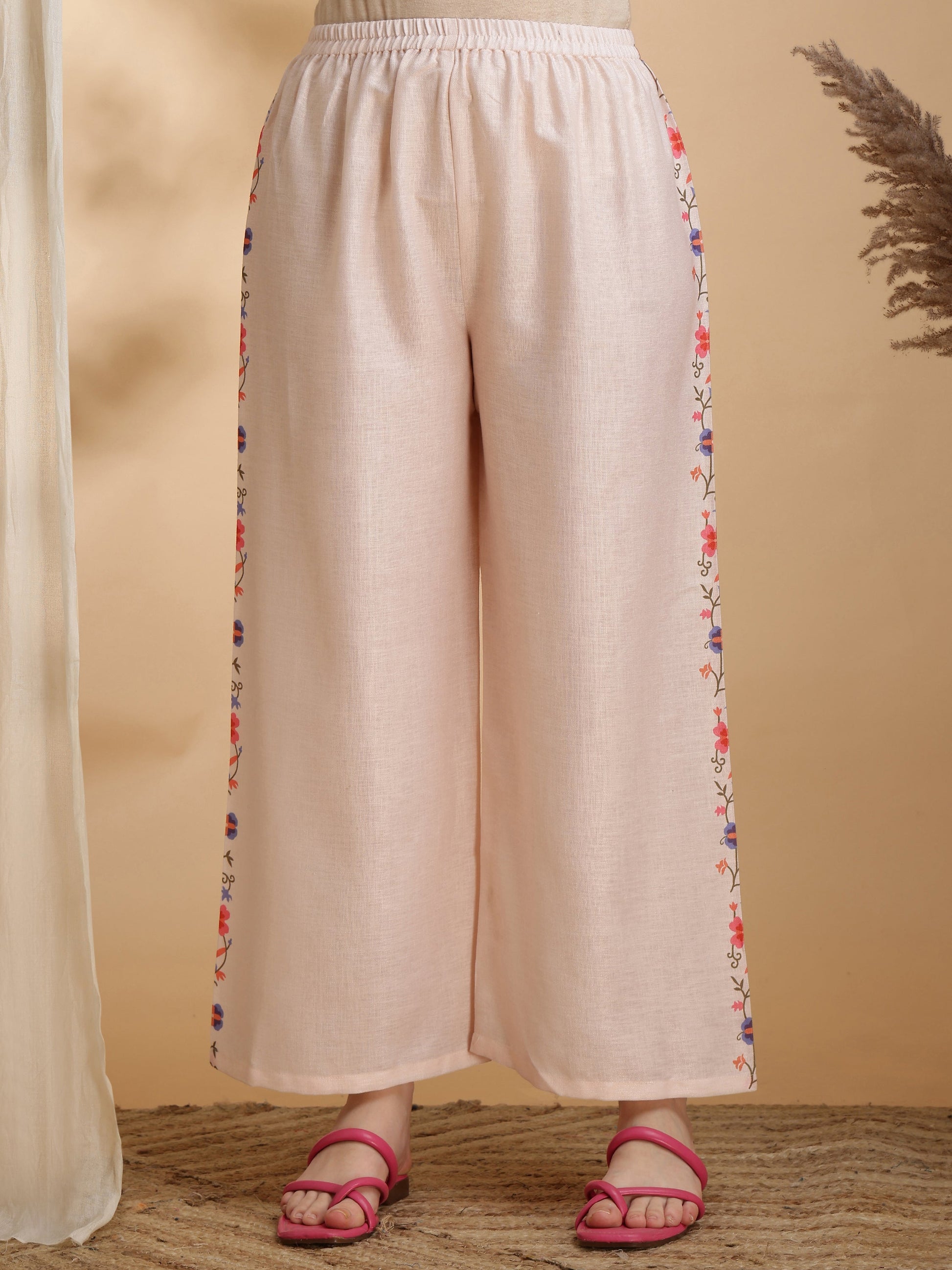Floral Prints Co-Ords, Beige - Hiral Fashion