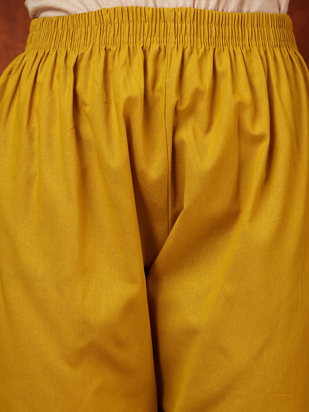 Placement Floral Front Buttoned Kurta With Pant, Mustard - Hiral Fashion