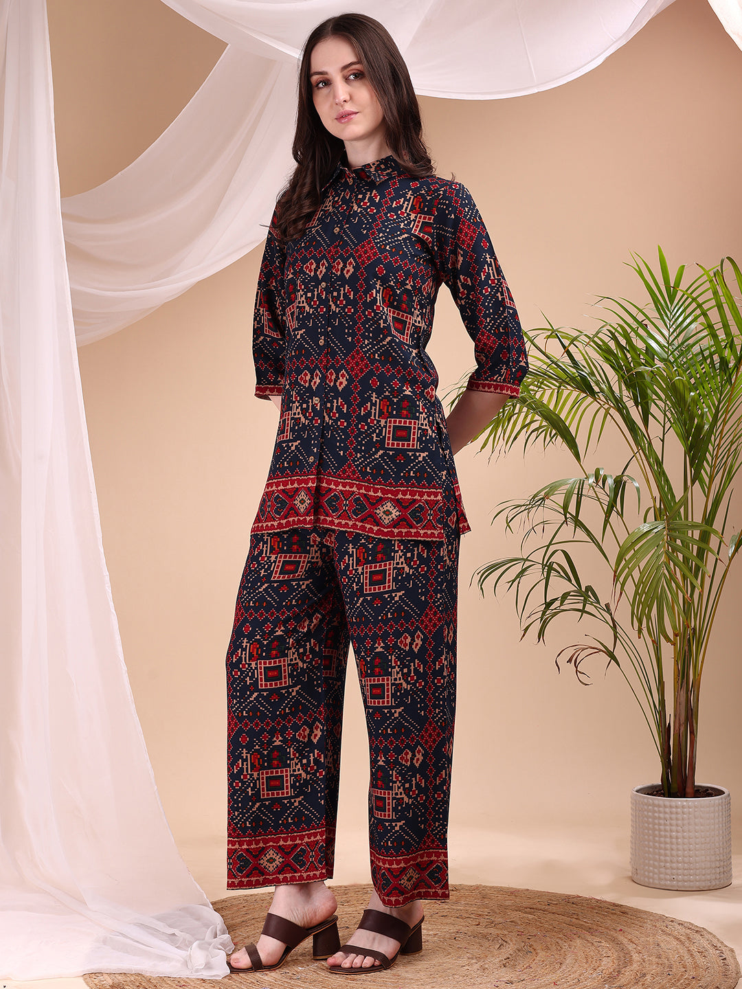 Printed Versatile Co-Ords, Navy Blue - Hiral Fashion
