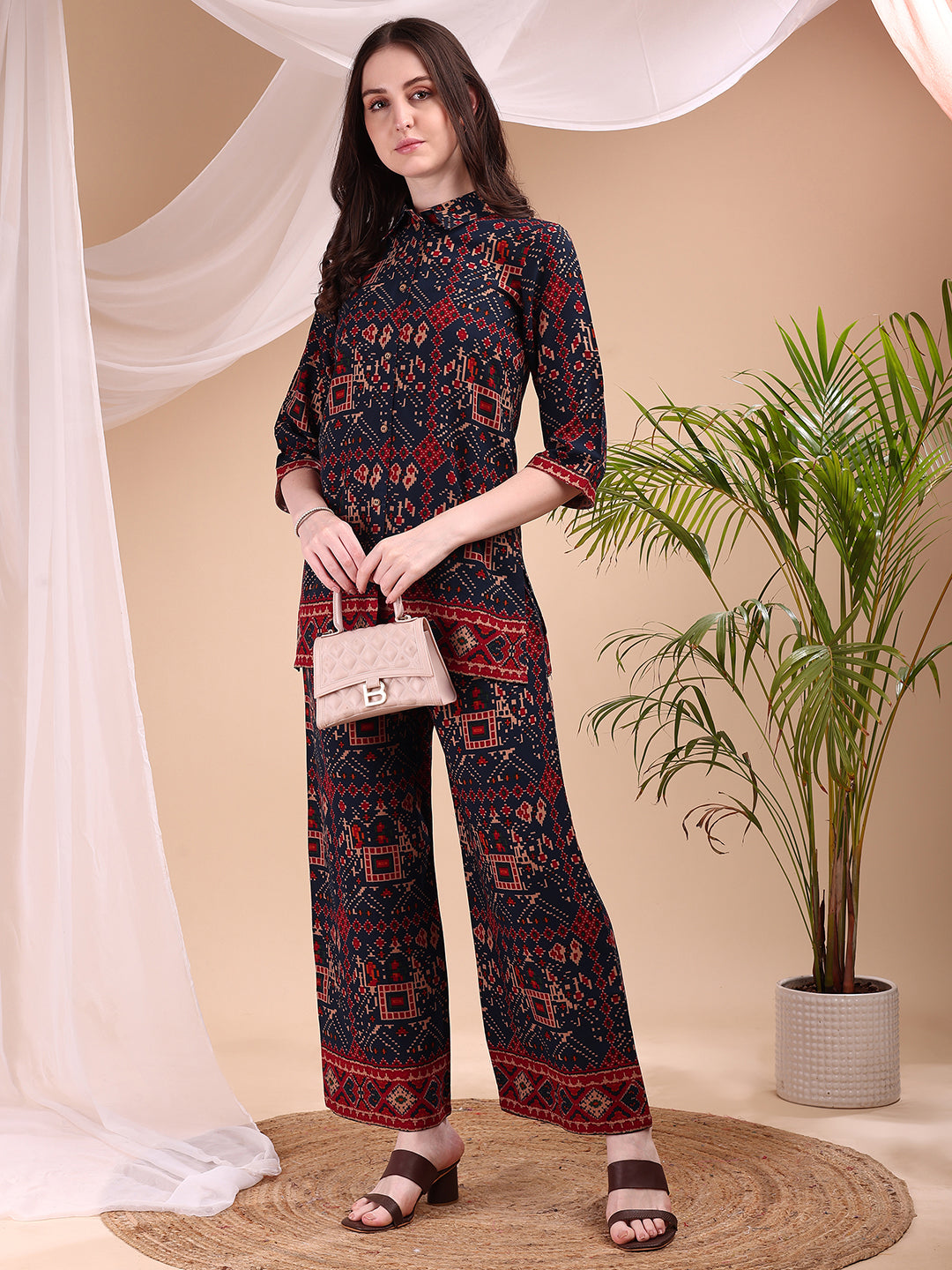 Printed Versatile Co-Ords, Navy Blue - Hiral Fashion