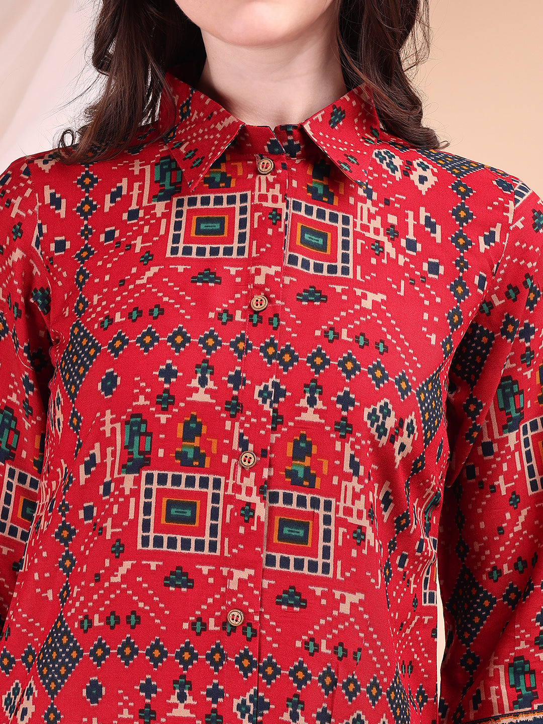 Printed Versatile Co-Ords, Red - Hiral Fashion