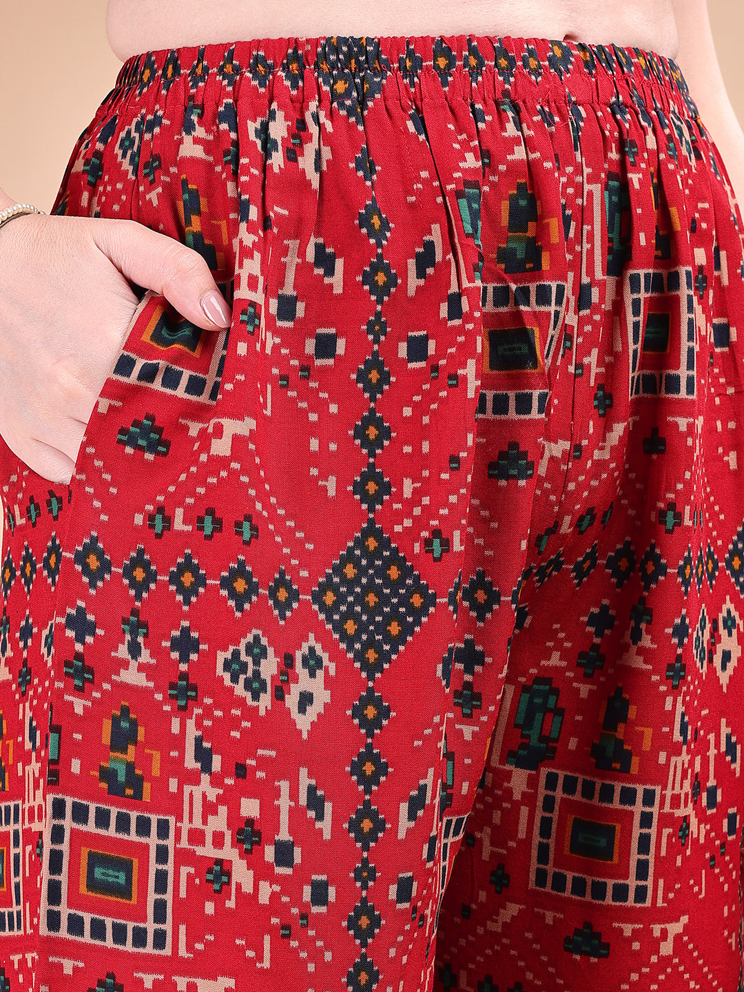 Printed Versatile Co-Ords, Red - Hiral Fashion