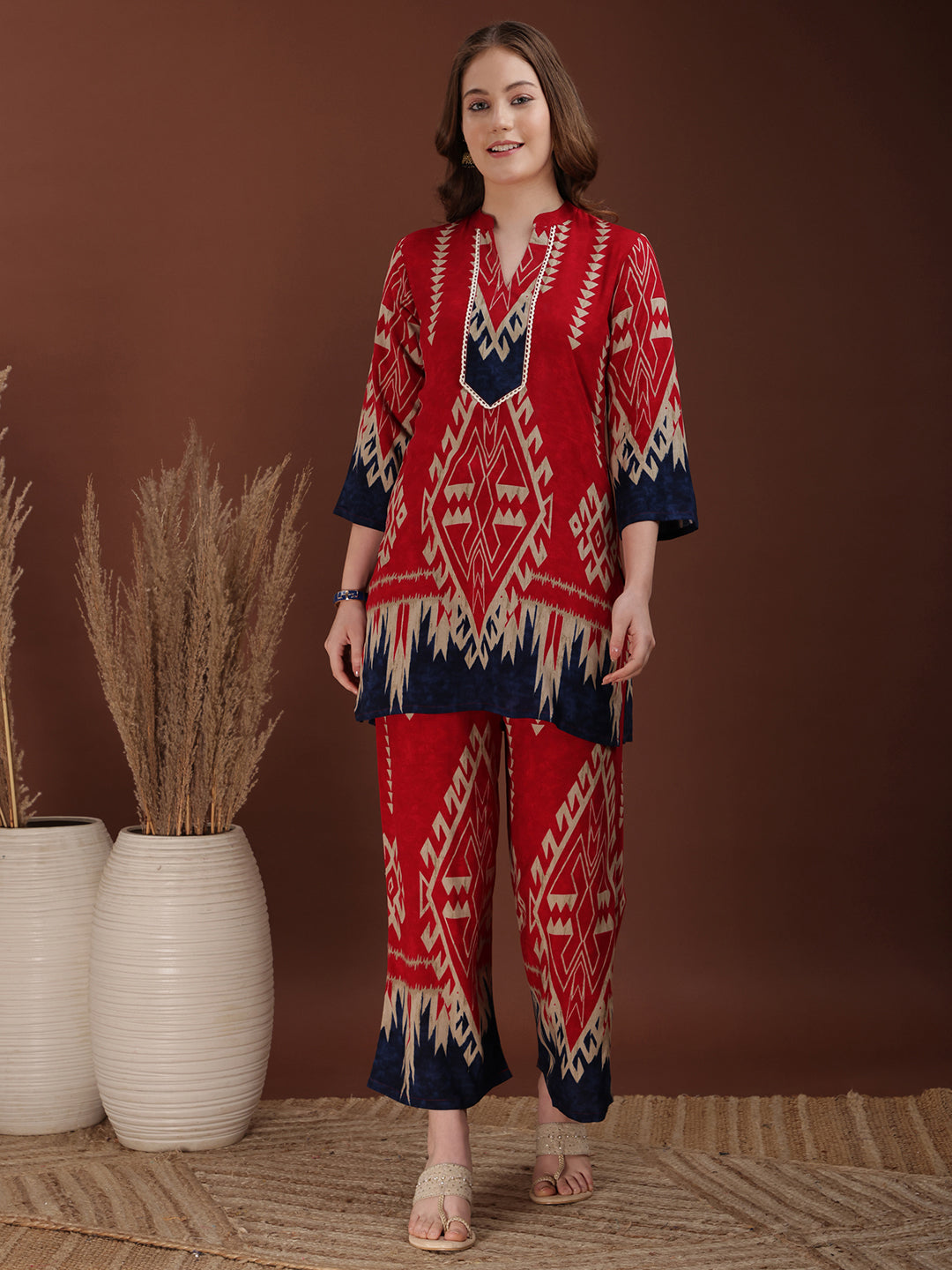 Indie Printed Co-Ords, Pink - Hiral Fashion