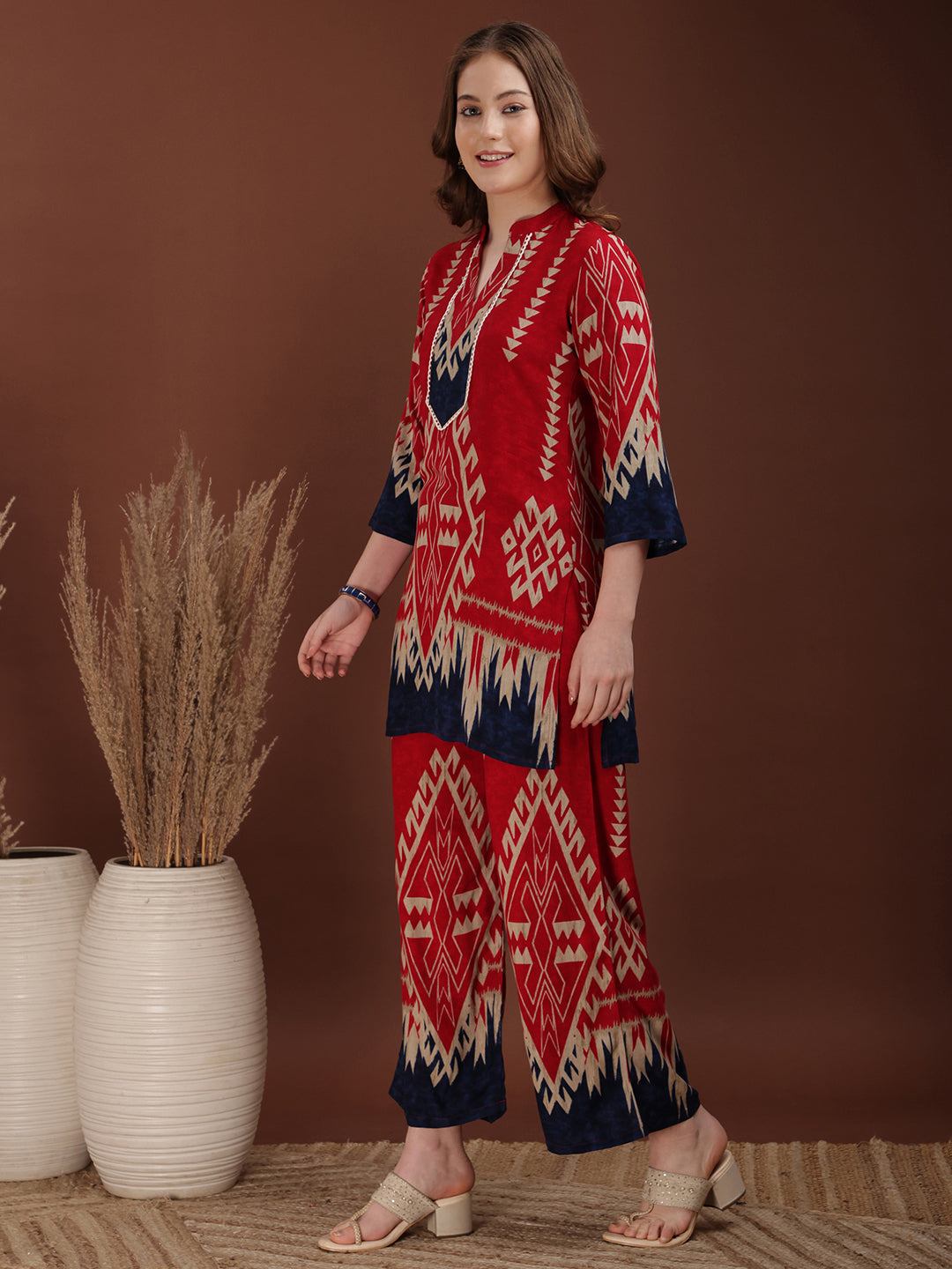 Indie Printed Co-Ords, Pink - Hiral Fashion