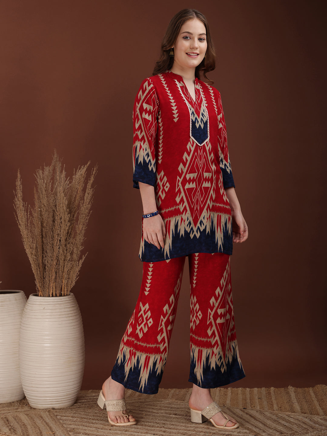 Indie Printed Co-Ords, Pink - Hiral Fashion