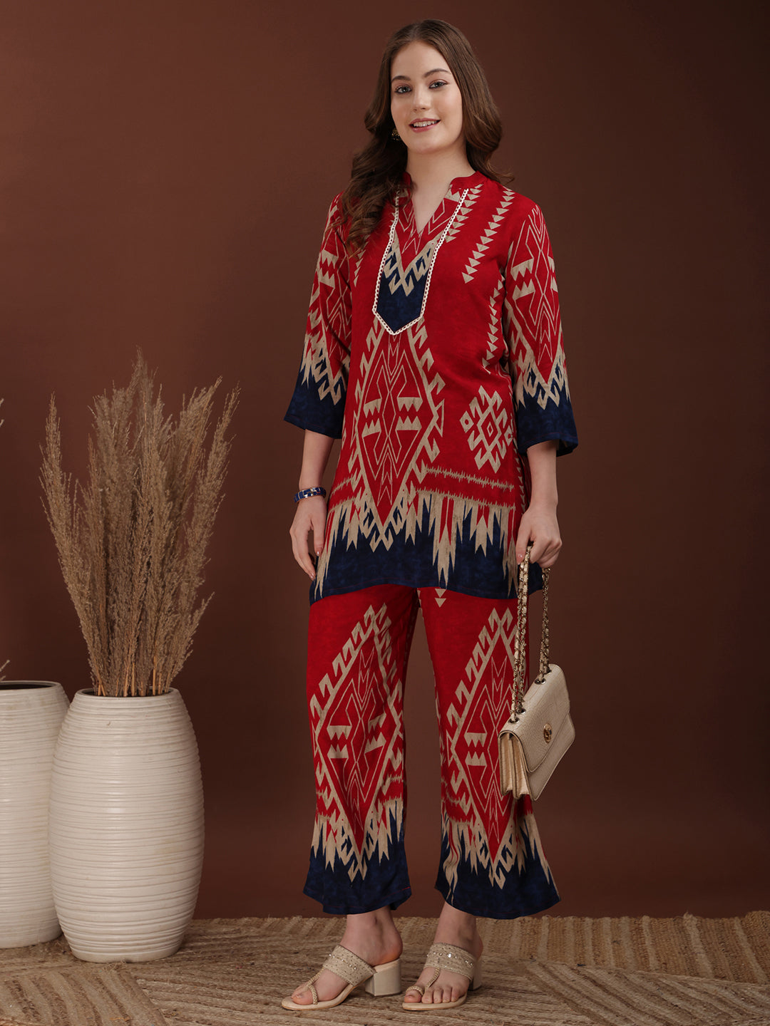 Indie Printed Co-Ords, Pink - Hiral Fashion