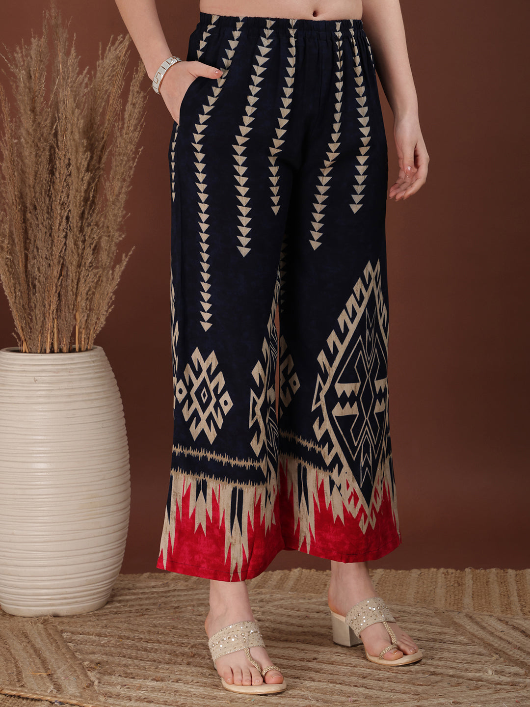 Indie Printed Co-Ords, Navy Blue - Hiral Fashion