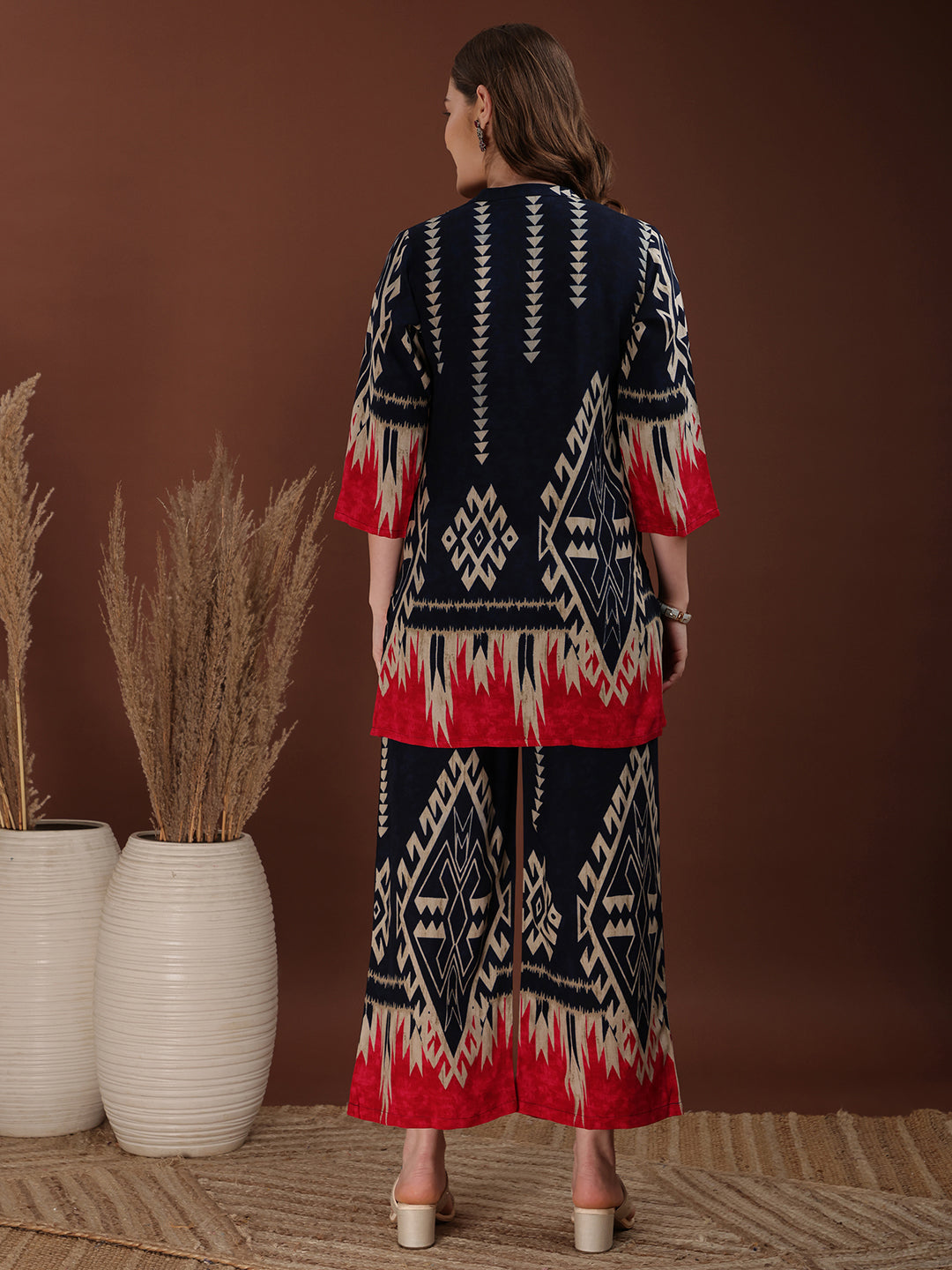 Indie Printed Co-Ords, Navy Blue - Hiral Fashion