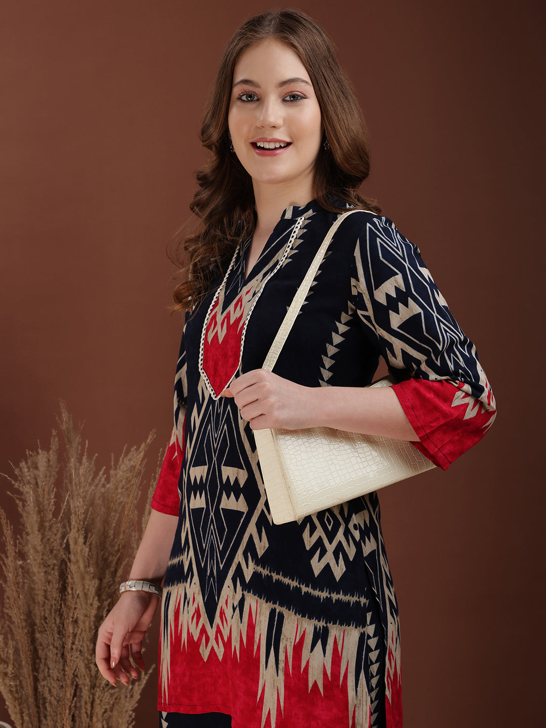 Indie Printed Co-Ords, Navy Blue - Hiral Fashion