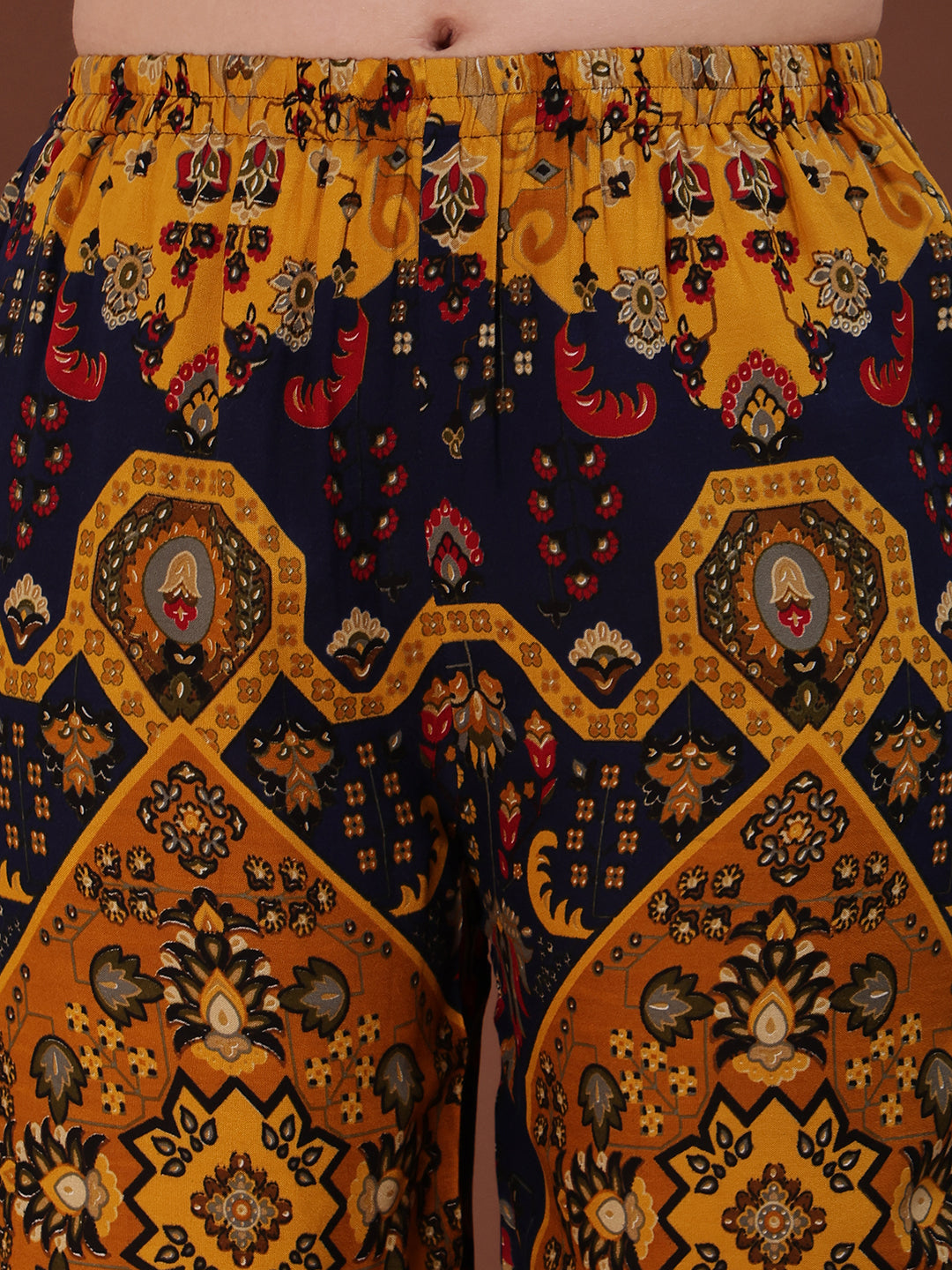 Floral & Geometrical Printed Co-Ords, Mustard - Hiral Fashion