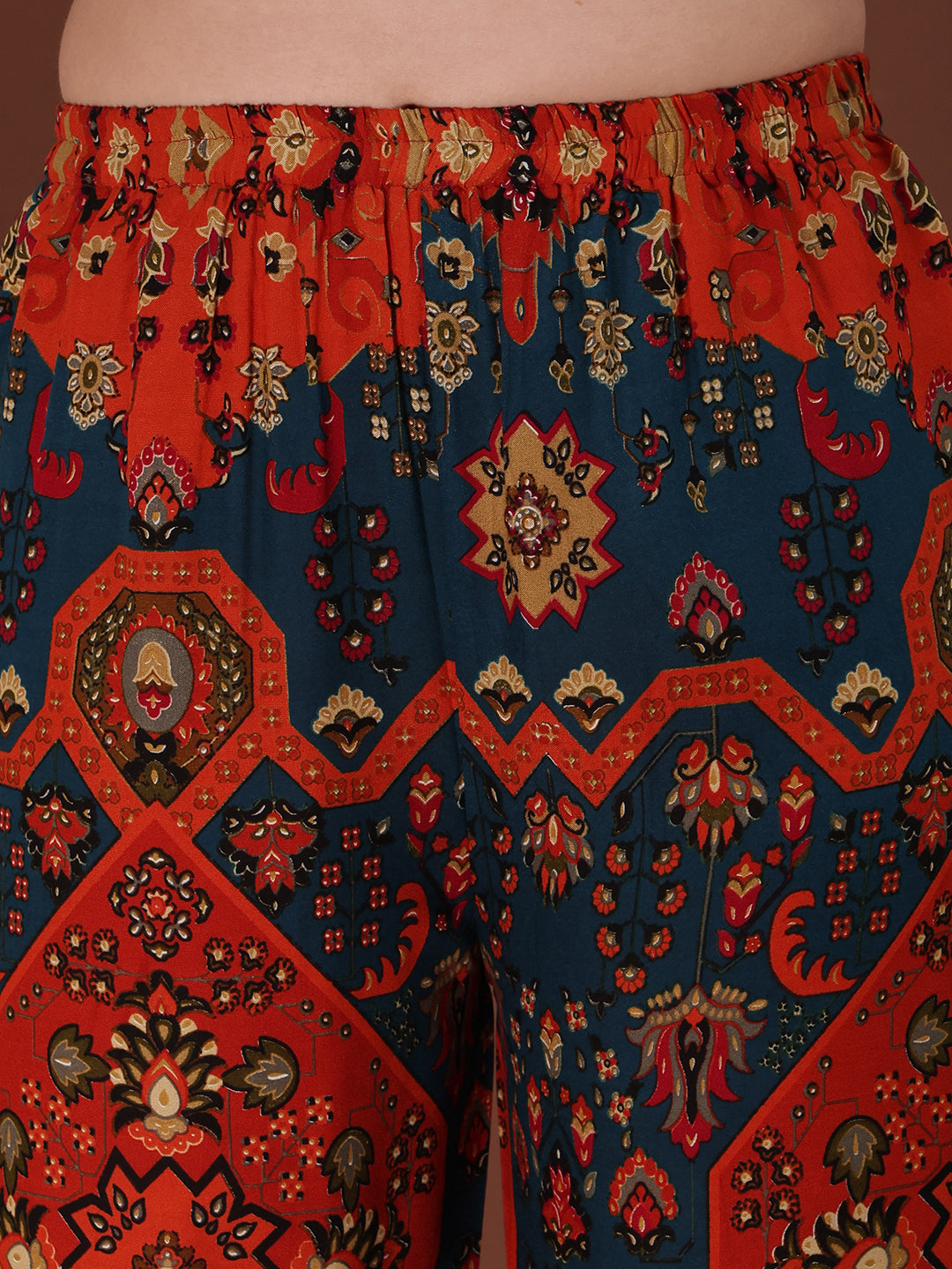 Floral & Geometrical Printed Co-Ords, Red - Hiral Fashion