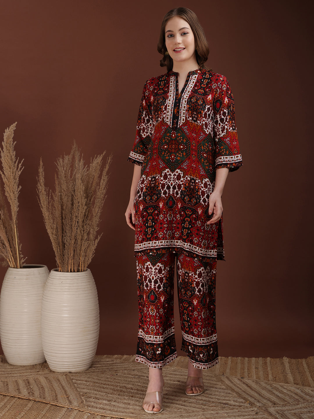 Floral & Geometrical Printed Co-Ords, Multicolor - Hiral Fashion