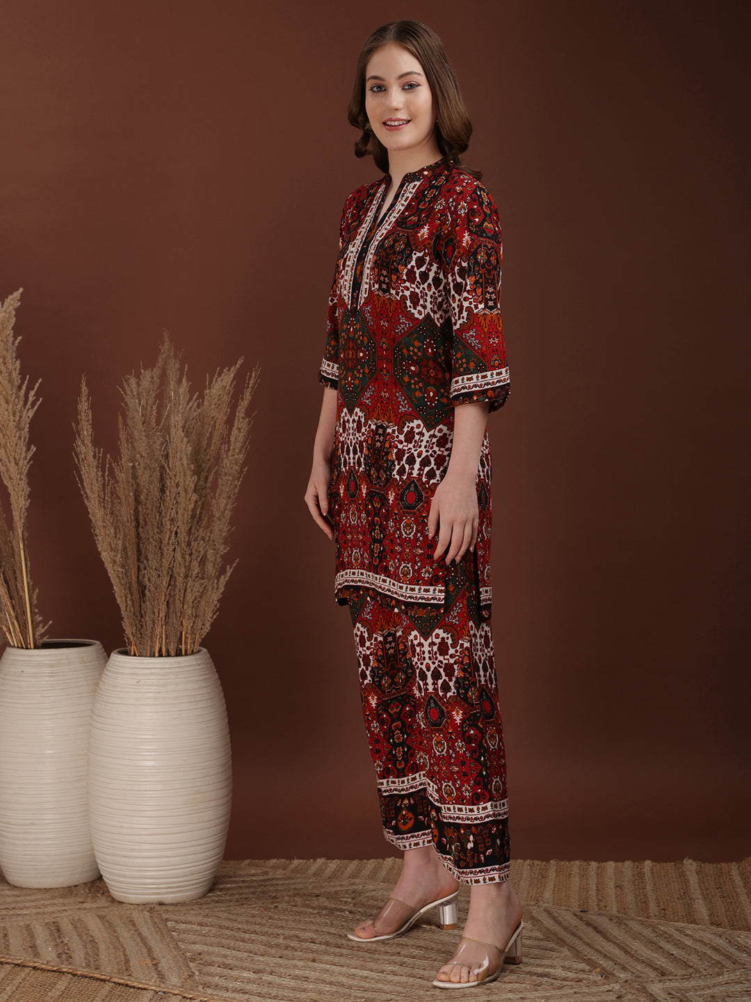 Floral & Geometrical Printed Co-Ords, Multicolor - Hiral Fashion
