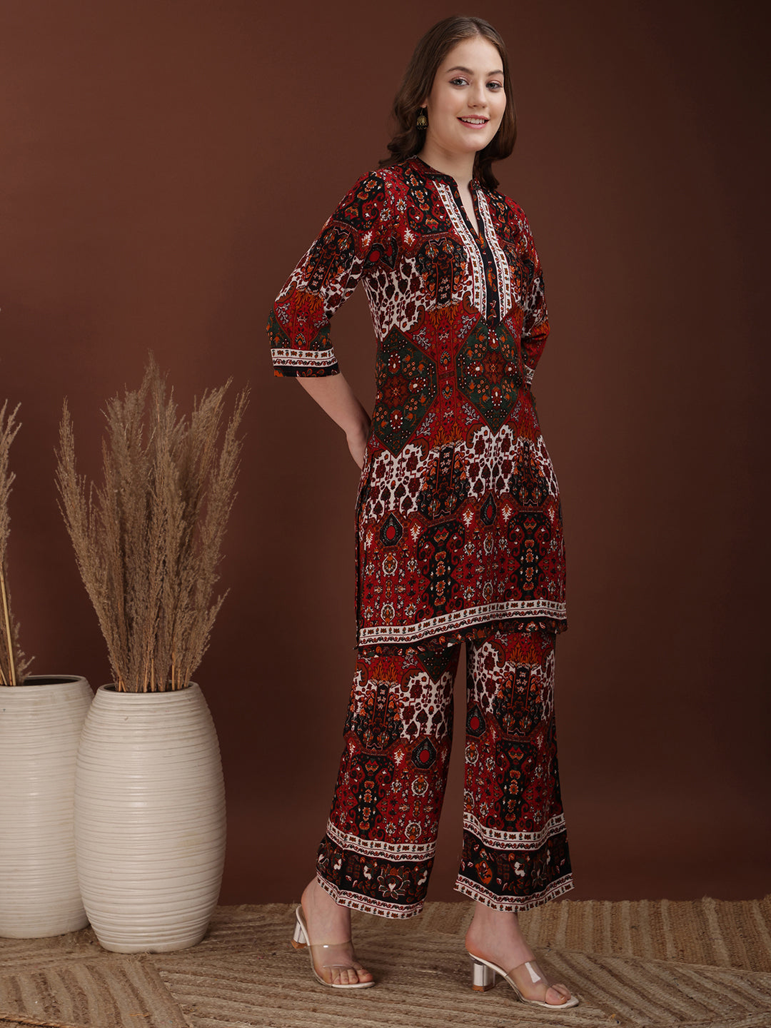 Floral & Geometrical Printed Co-Ords, Multicolor - Hiral Fashion