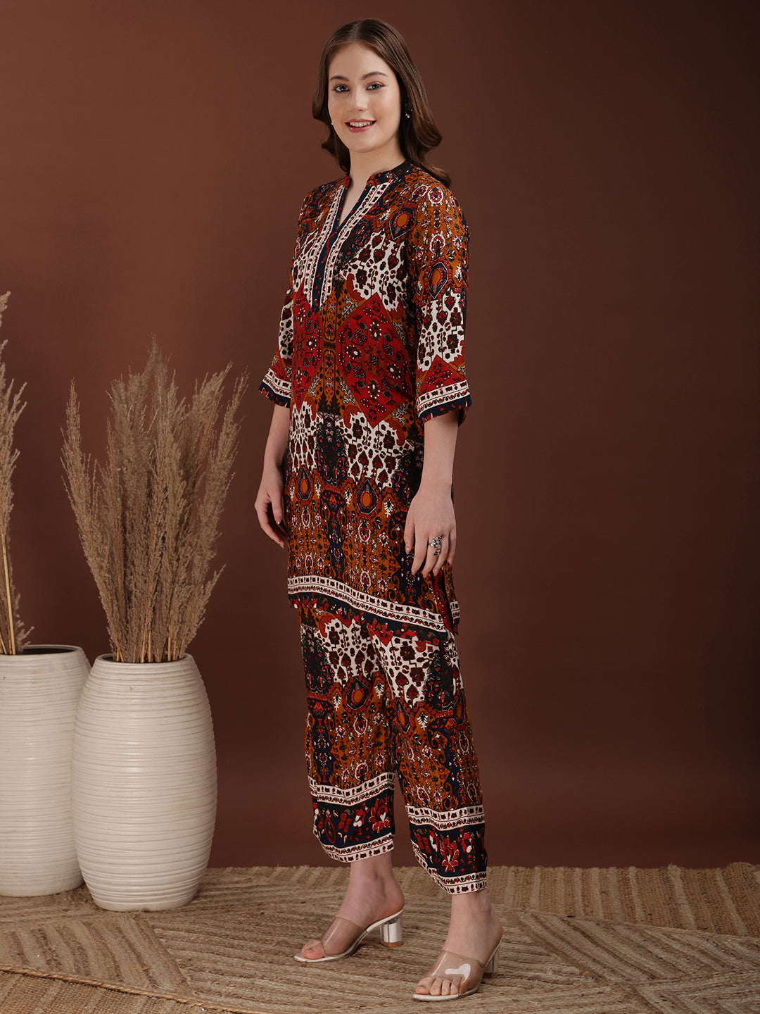 Floral & Geometrical Printed Co-Ords, Multicolor - Hiral Fashion