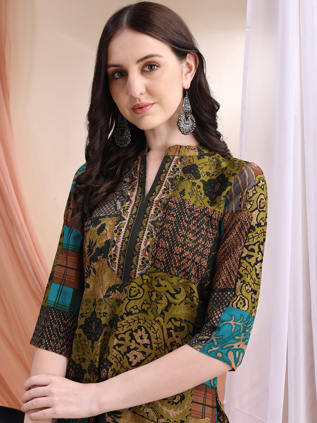 Intricate Floral And Paisley Motifs Co-Ords, Green - Hiral Fashion
