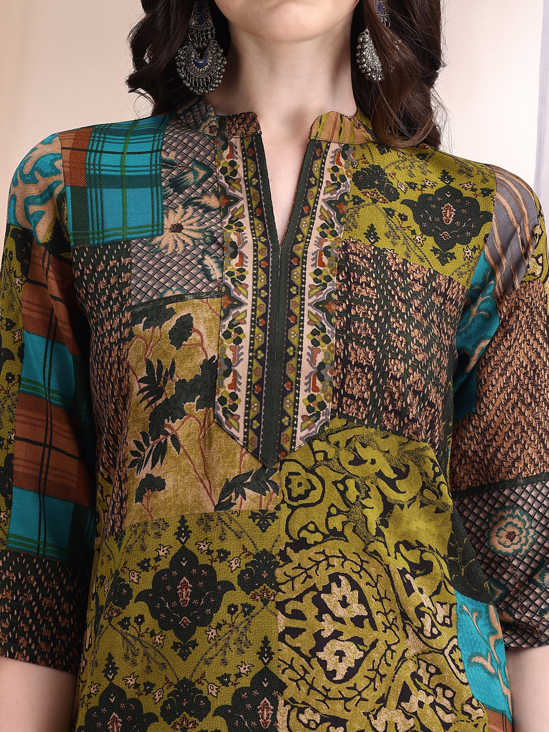Intricate Floral And Paisley Motifs Co-Ords, Green - Hiral Fashion
