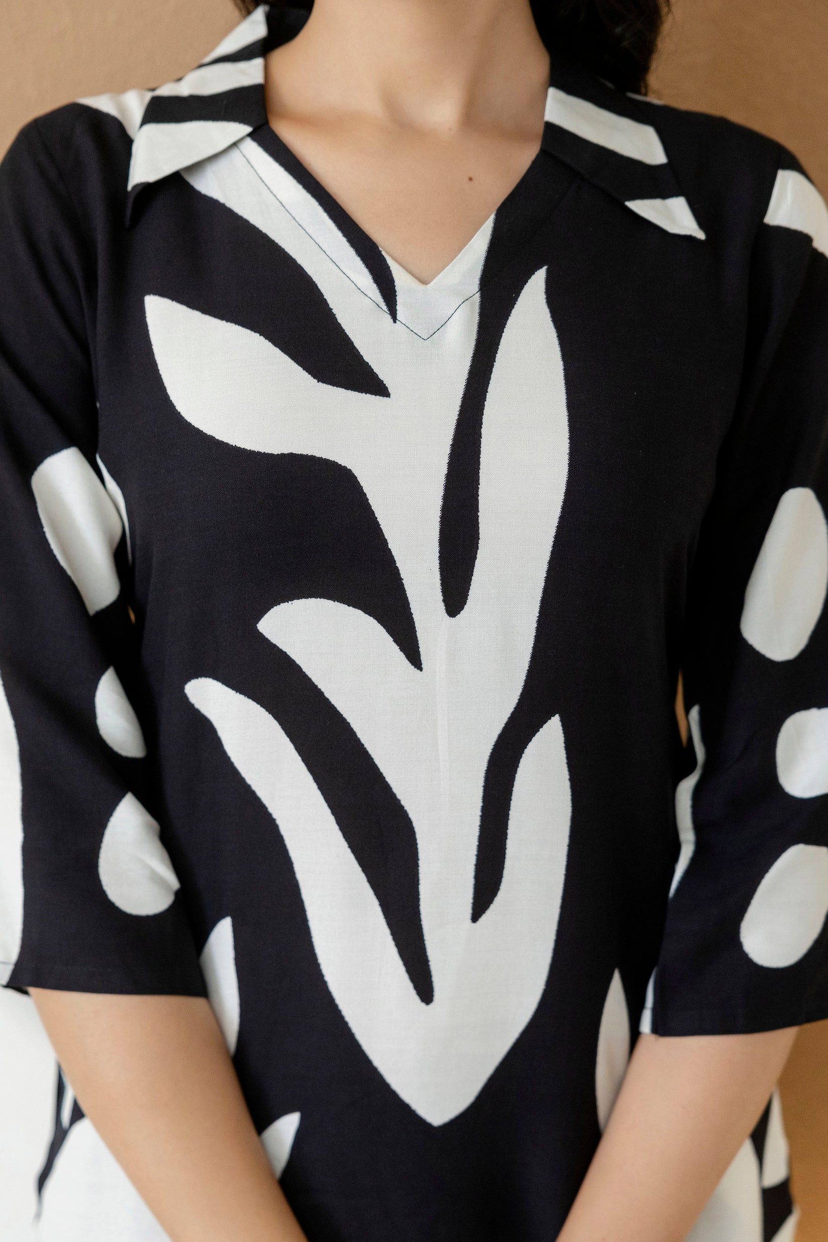Abstract Printed Co-Ords, Black; White - Hiral Fashion