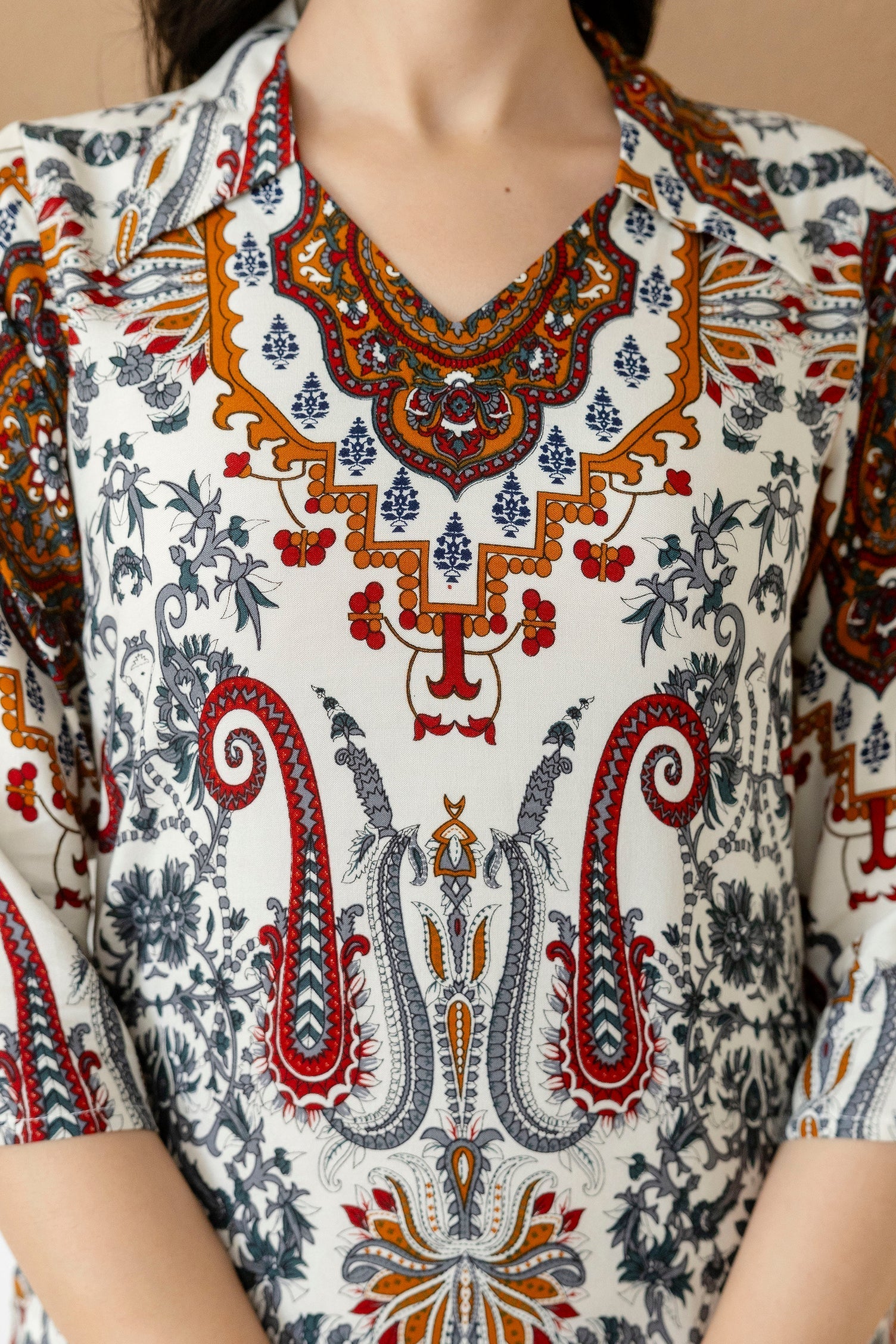 Paisley And Ethnic Motif Printed Kurta With Palazzo, Multicolor - Hiral Fashion