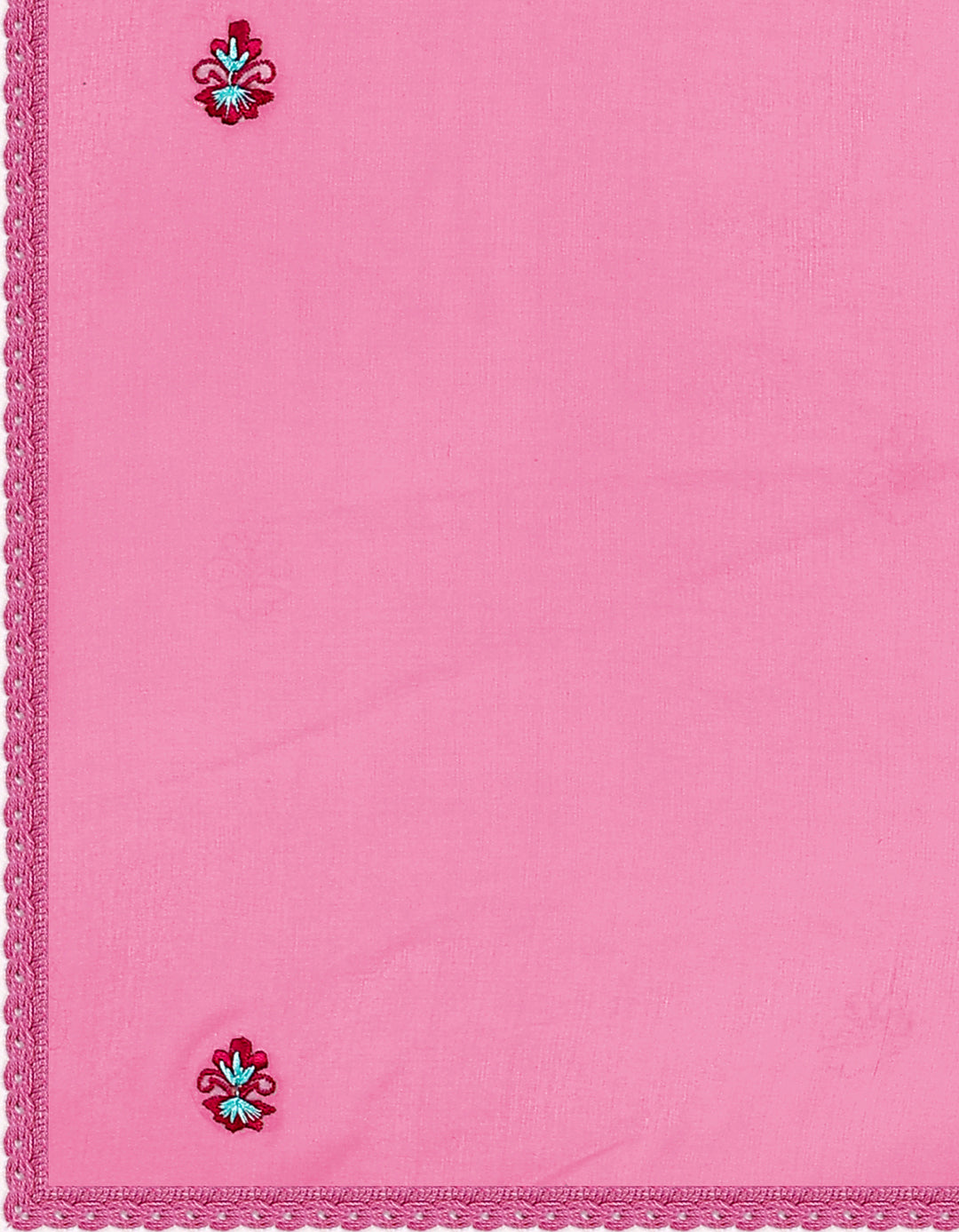 Embroidered Kurta With Pant & Organza Dupatta, Pink - Hiral Fashion